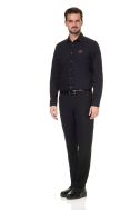    021000-84-NERO-Camicia Uomo Nera No Stiro