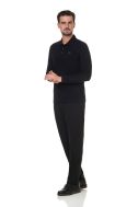    K256-Polo uomo manica lunga nero