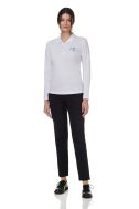    Polo donna manica lunga bianco