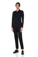    K257-Polo donna manica lunga nero