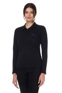    K257-Polo donna manica lunga nero