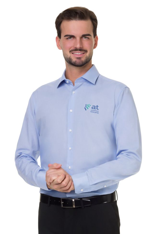    1100-F170-10-AZZURRO-Camicia Uomo Azzurra No Stiro