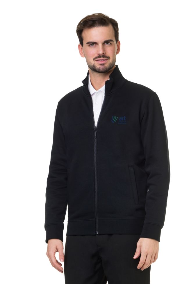    K4010-Felpa uomo full zip nero
